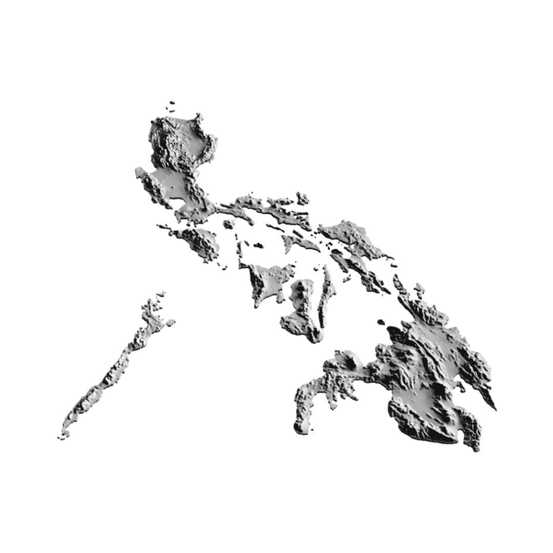 Philippines Terrain Map detail view, ready for 3D printing and CNC routing