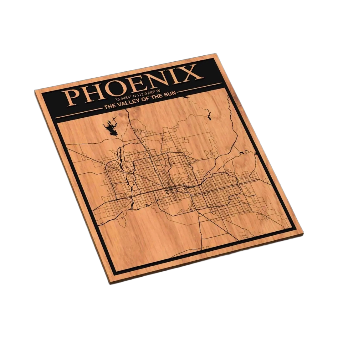 Phoenix, Arizona City Map SVG file for laser cutting and CNC routing, LightBurn and Vectric ready
