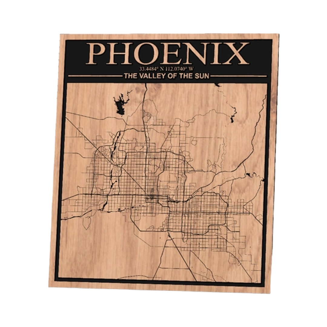 Phoenix, Arizona City Map design preview, us states