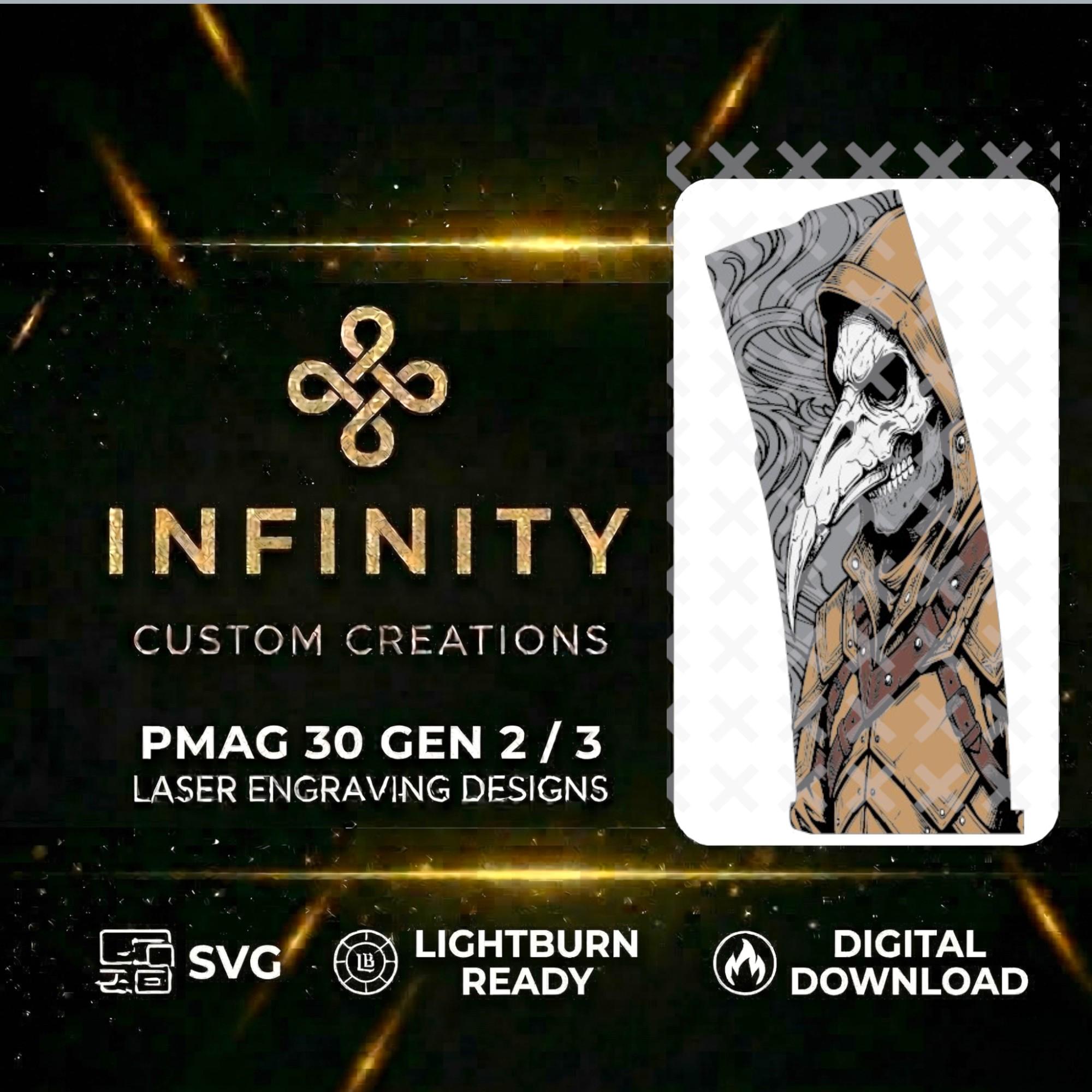 Plague Doctor MAG Engraving File SVG file for digital crafting, LightBurn and Vectric ready