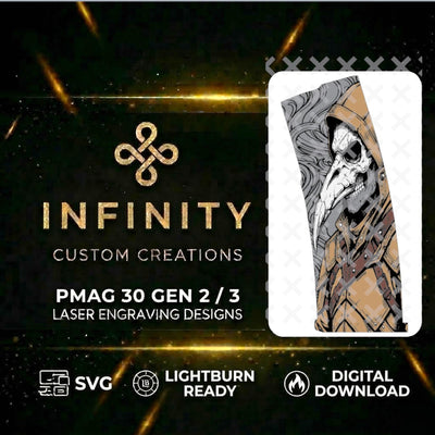 Plague Doctor MAG Engraving File SVG file for digital crafting, LightBurn and Vectric ready