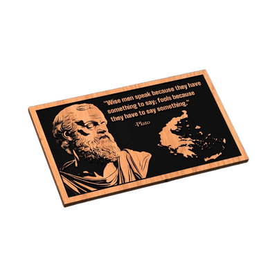 Plato Quote Greece Map SVG file for laser cutting and CNC routing, LightBurn and Vectric ready