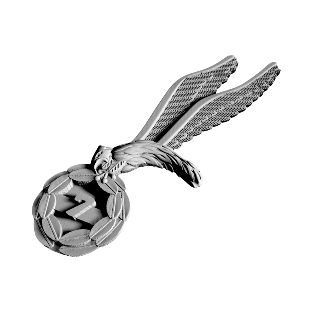Polish Military Jump Wings detail view, ready for 3D printing and CNC routing