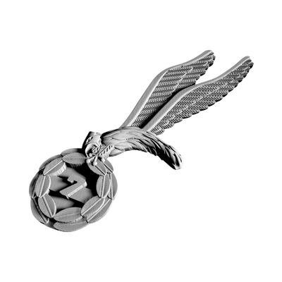 Polish Military Jump Wings detail view, ready for 3D printing and CNC routing