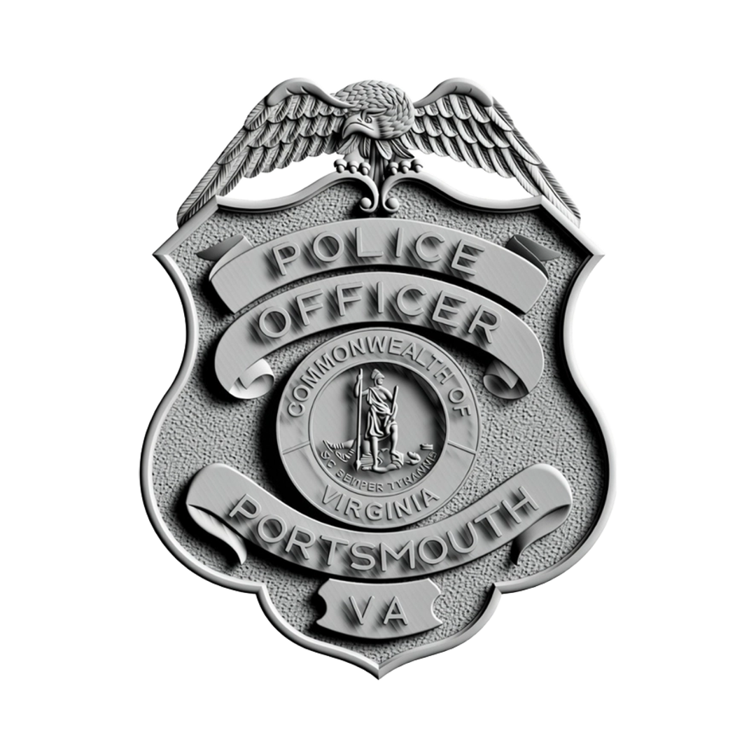 Portsmouth, Virginia Police Badge STL file for digital crafting, LightBurn and Vectric ready
