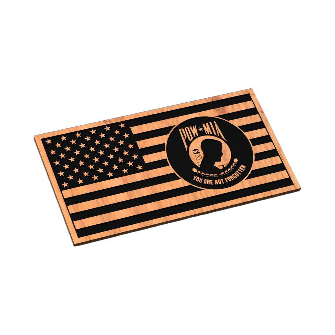 POW/MIA U.S. Flag SVG file for laser cutting and CNC routing, LightBurn and Vectric ready