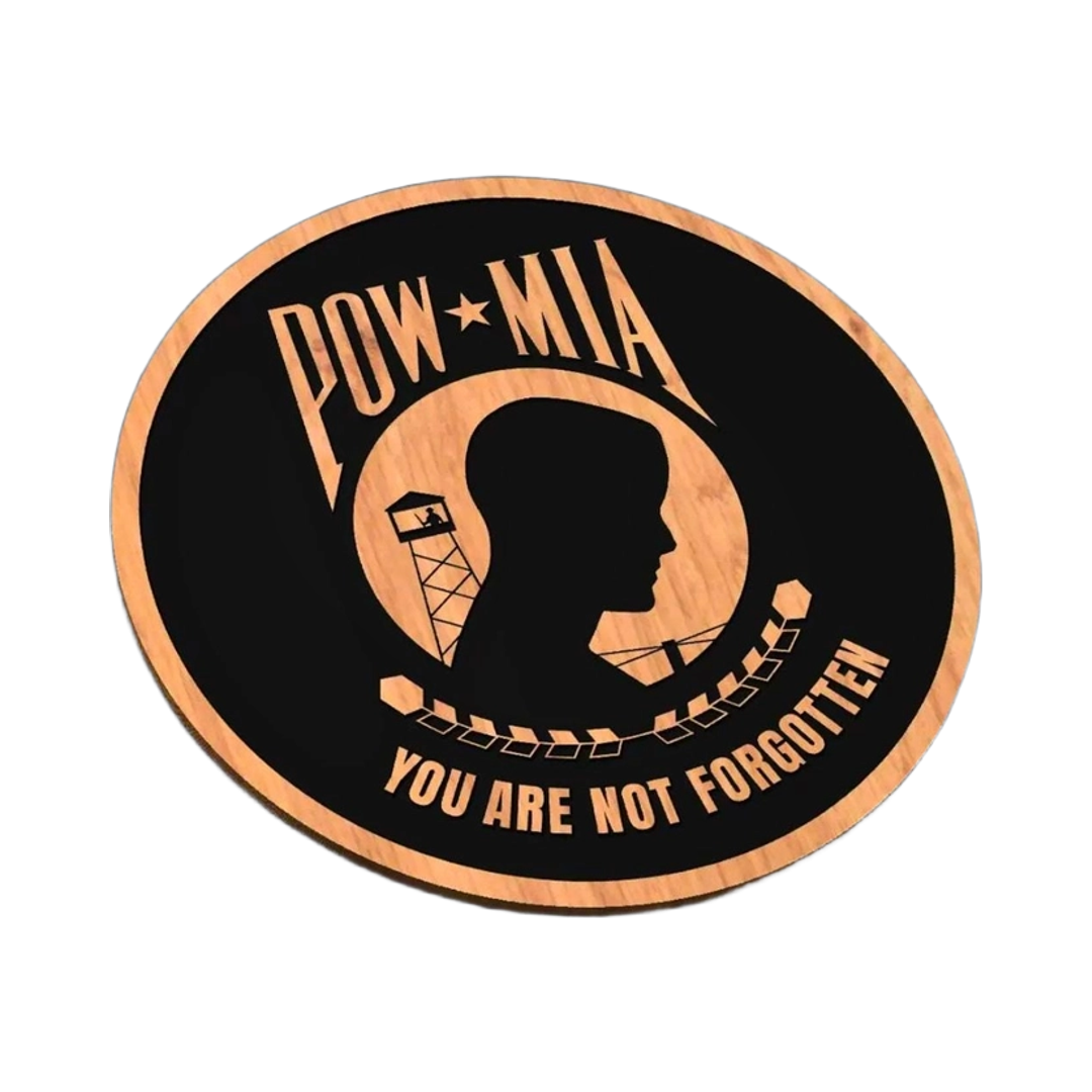 Prisoner of War / Missing in Action (POW-MIA) SVG file for laser cutting and CNC routing, LightBurn and Vectric ready