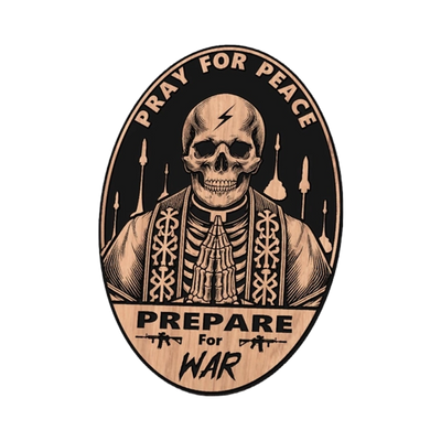 Pray for Peace Prepare for War design preview, skulls & skeletons