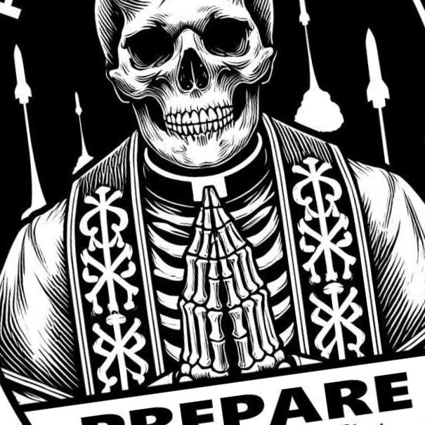 Pray for Peace Prepare for War detail view, ready for laser cutting and CNC routing