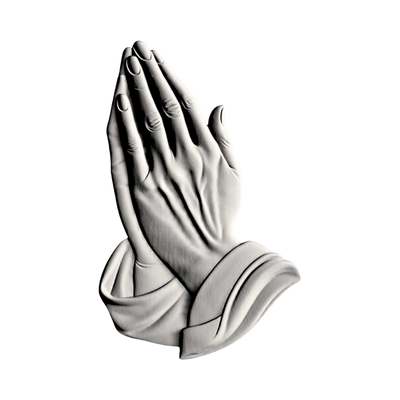 Praying Hands STL file for 3D printing and CNC routing, LightBurn and Vectric ready