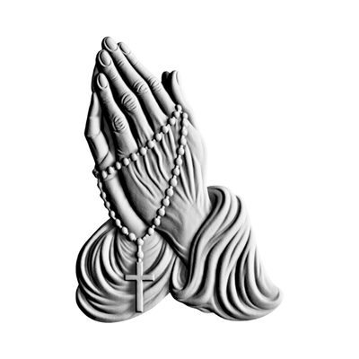 Praying Hands STL file for 3D printing and CNC routing, LightBurn and Vectric ready