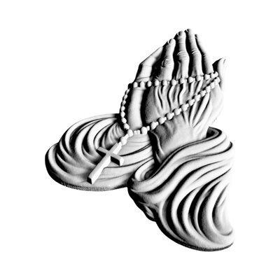 Praying Hands detail view, ready for 3D printing and CNC routing