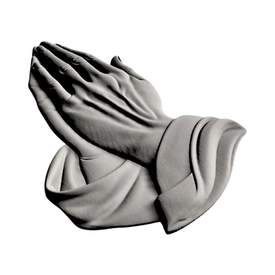 Praying Hands detail view, ready for 3D printing and CNC routing