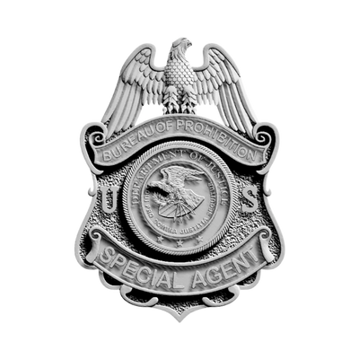 Prohibition Agent Badge STL file for 3D printing and CNC routing, LightBurn and Vectric ready