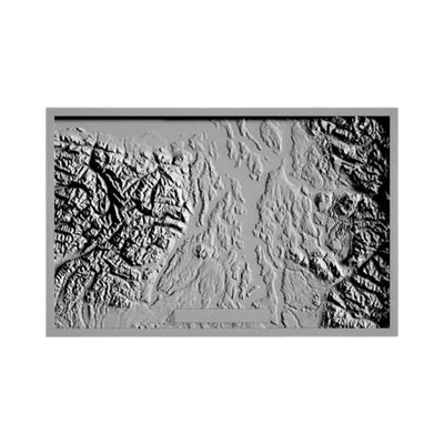 Puget Sound & Olympia National Park Terrain Map STL file for 3D printing and CNC routing, LightBurn and Vectric ready