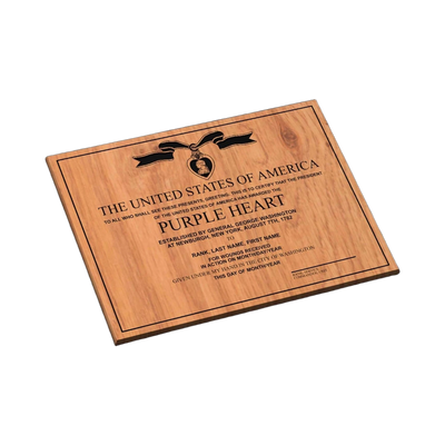 Purple Heart Award Plaque SVG file for laser cutting and CNC routing, LightBurn and Vectric ready