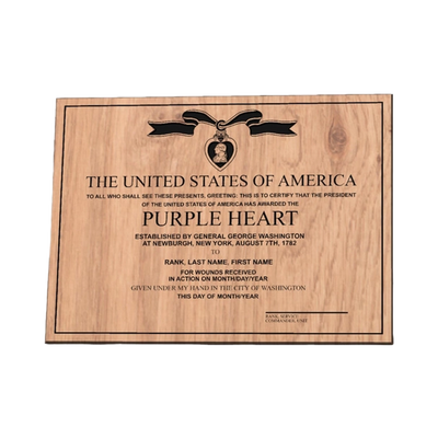 Purple Heart Award Plaque design preview, medals & awards
