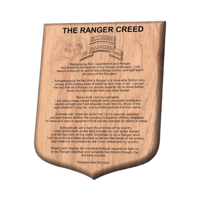 Ranger Creed Plaque design preview, army