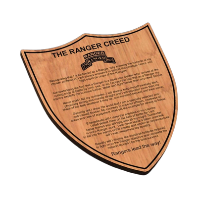 U.S Army Ranger Creed Shield SVG file for laser cutting and CNC routing, LightBurn and Vectric ready