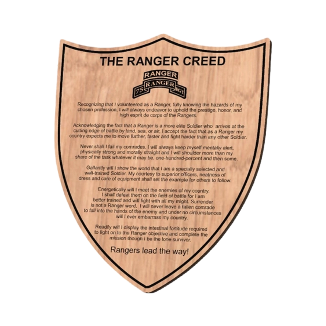 U.S Army Ranger Creed Shield design preview, army