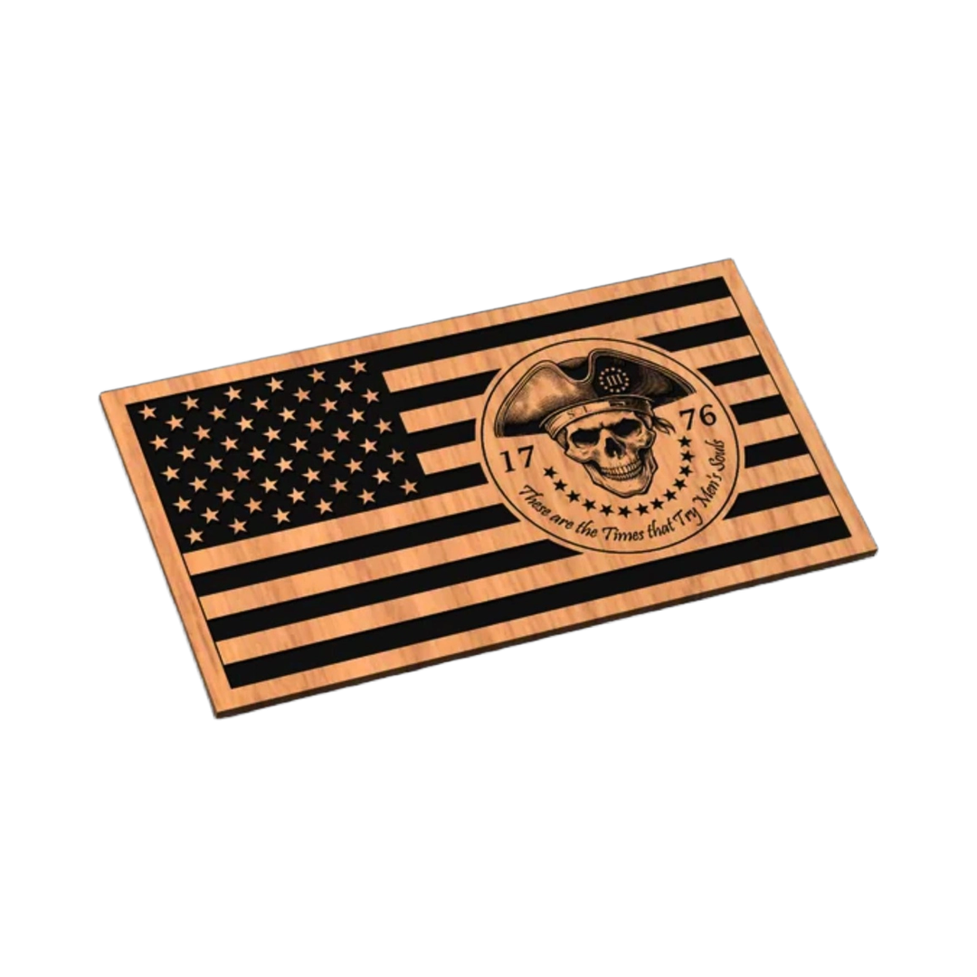 Revolutionary War Skull Flag SVG file for laser cutting and CNC routing, LightBurn and Vectric ready