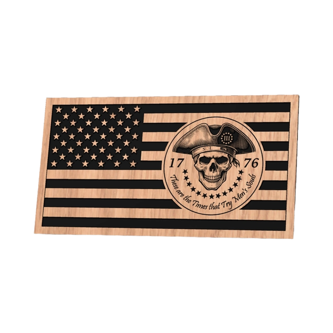 Revolutionary War Skull Flag design preview, historical americana