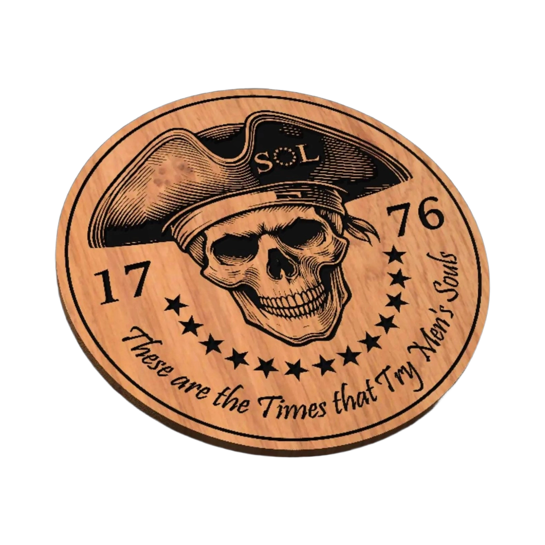 Revolutionary War Skull SVG file for laser cutting and CNC routing, LightBurn and Vectric ready