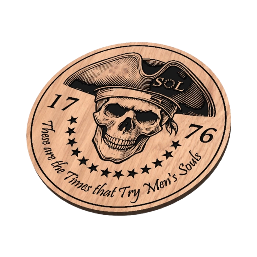 Revolutionary War Skull design preview, historical americana