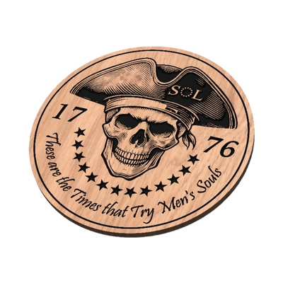 Revolutionary War Skull design preview, historical americana
