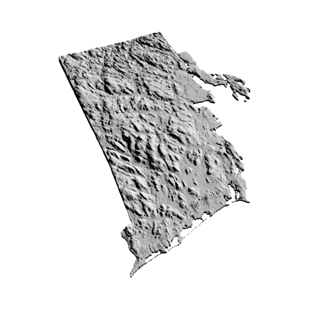 Rhode Island Terrain Map design preview, countries & world
