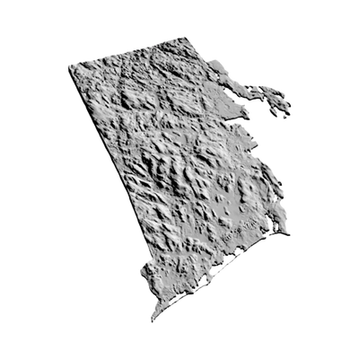 Rhode Island Terrain Map design preview, countries & world