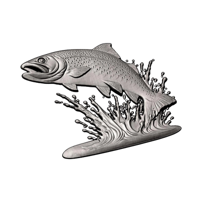 River Trout detail view, ready for 3D printing and CNC routing