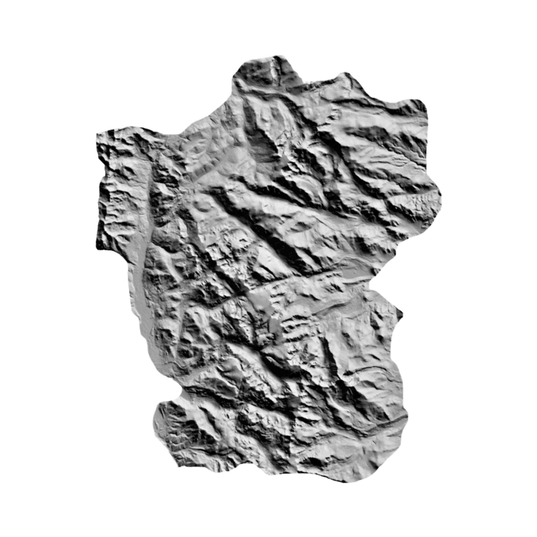 Rocky Mountain National Park Terrain Map STL file for 3D printing and CNC routing, LightBurn and Vectric ready