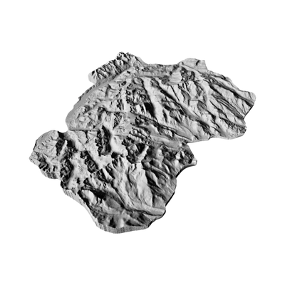 Rocky Mountain National Park Terrain Map detail view, ready for 3D printing and CNC routing