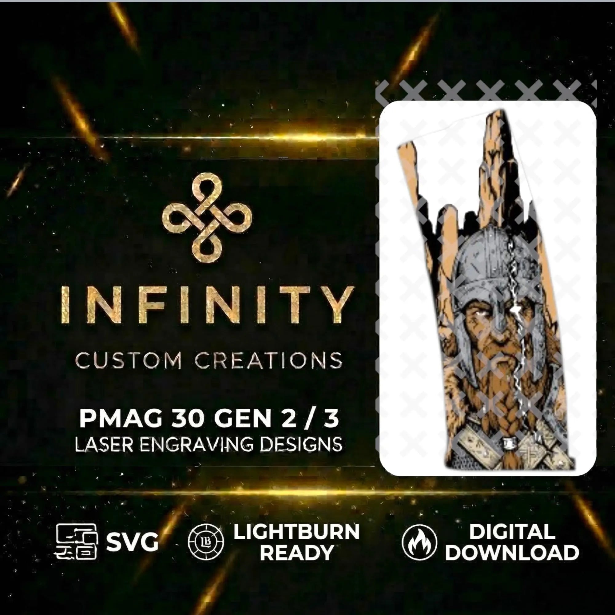 Runebreaker Viking MAG Design SVG file for digital crafting, LightBurn and Vectric ready