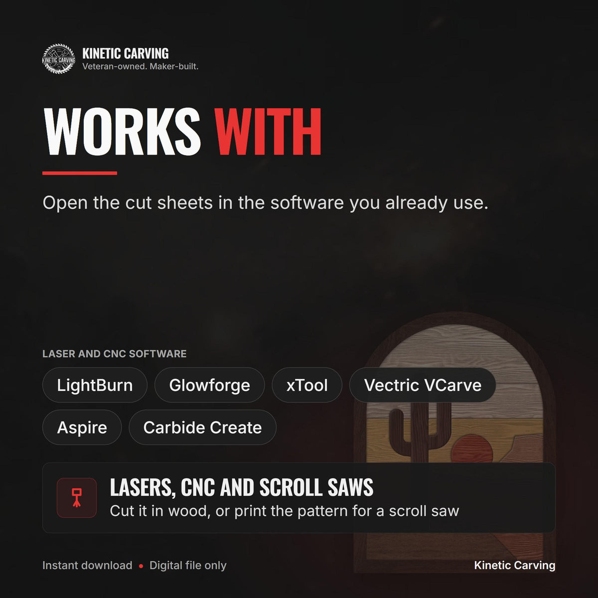 Saguaro Cactus compatible with LightBurn and Vectric