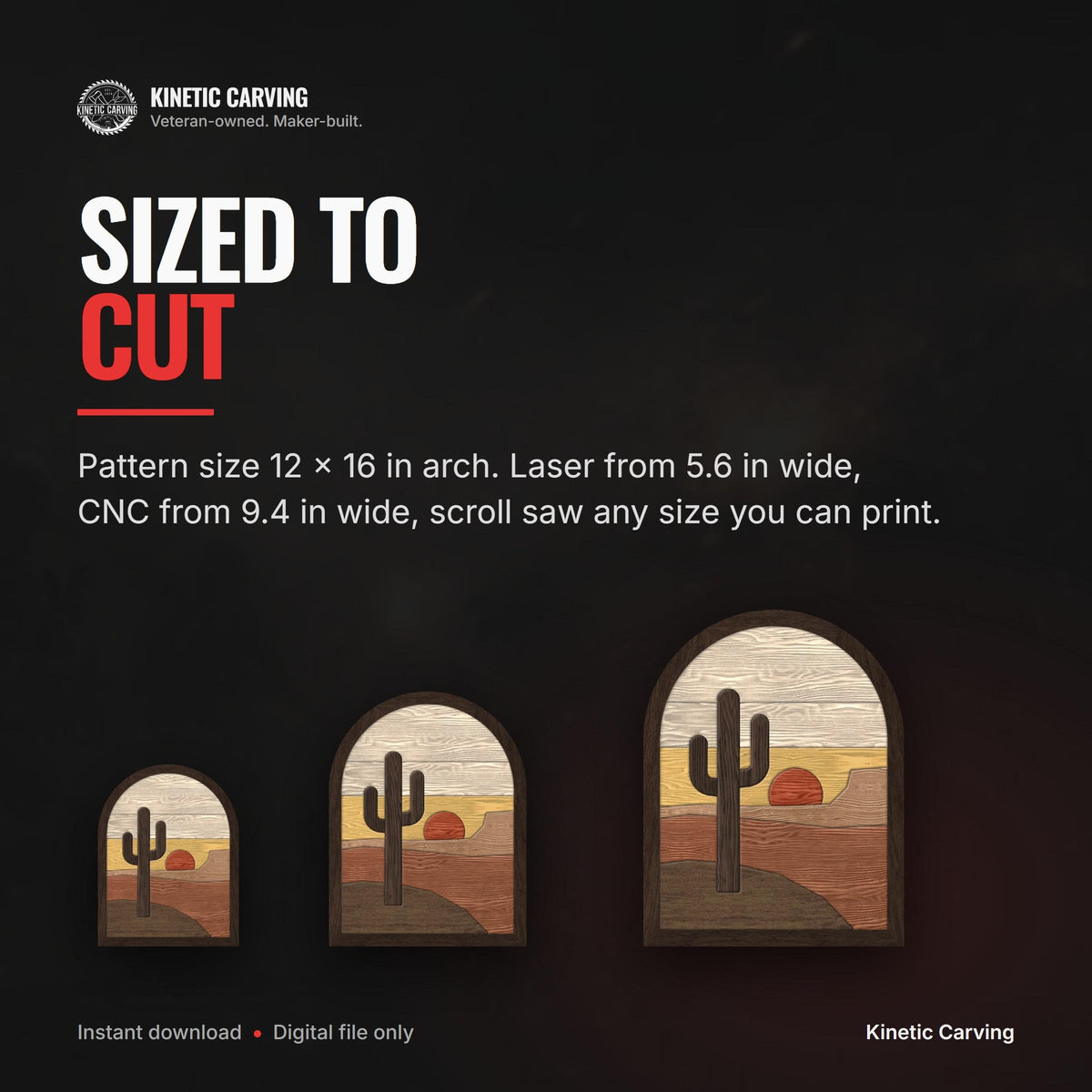 Saguaro Cactus mockup, intarsia patterns