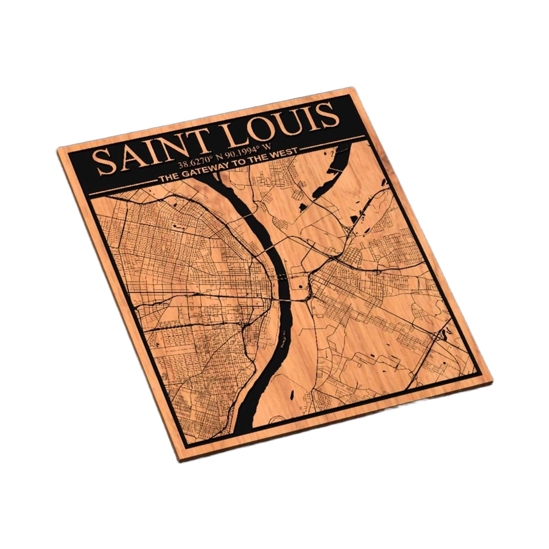 St. Louis Missouri City Map SVG file for laser cutting and CNC routing, LightBurn and Vectric ready