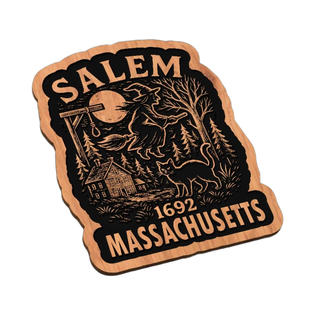 Salem Witch Halloween SVG file for laser cutting and CNC routing, LightBurn and Vectric ready