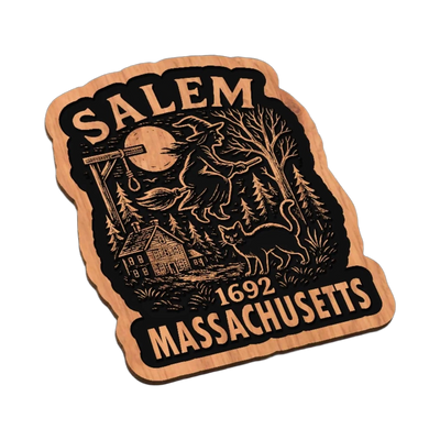 Salem Witch Halloween SVG file for laser cutting and CNC routing, LightBurn and Vectric ready