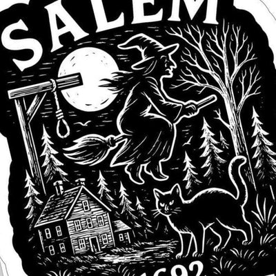 Salem Witch Halloween detail view, ready for laser cutting and CNC routing