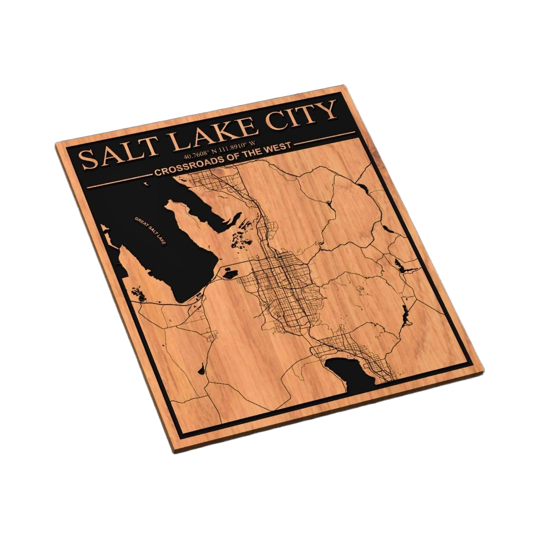 Salt Lake City Utah Map SVG file for laser cutting and CNC routing, LightBurn and Vectric ready