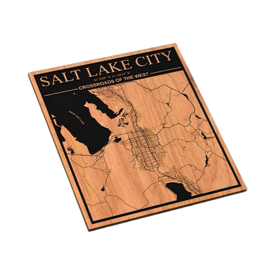 Salt Lake City Utah Map SVG file for laser cutting and CNC routing, LightBurn and Vectric ready