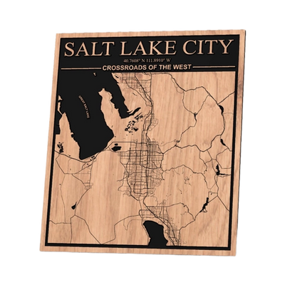 Salt Lake City Utah Map design preview, cities & landmarks
