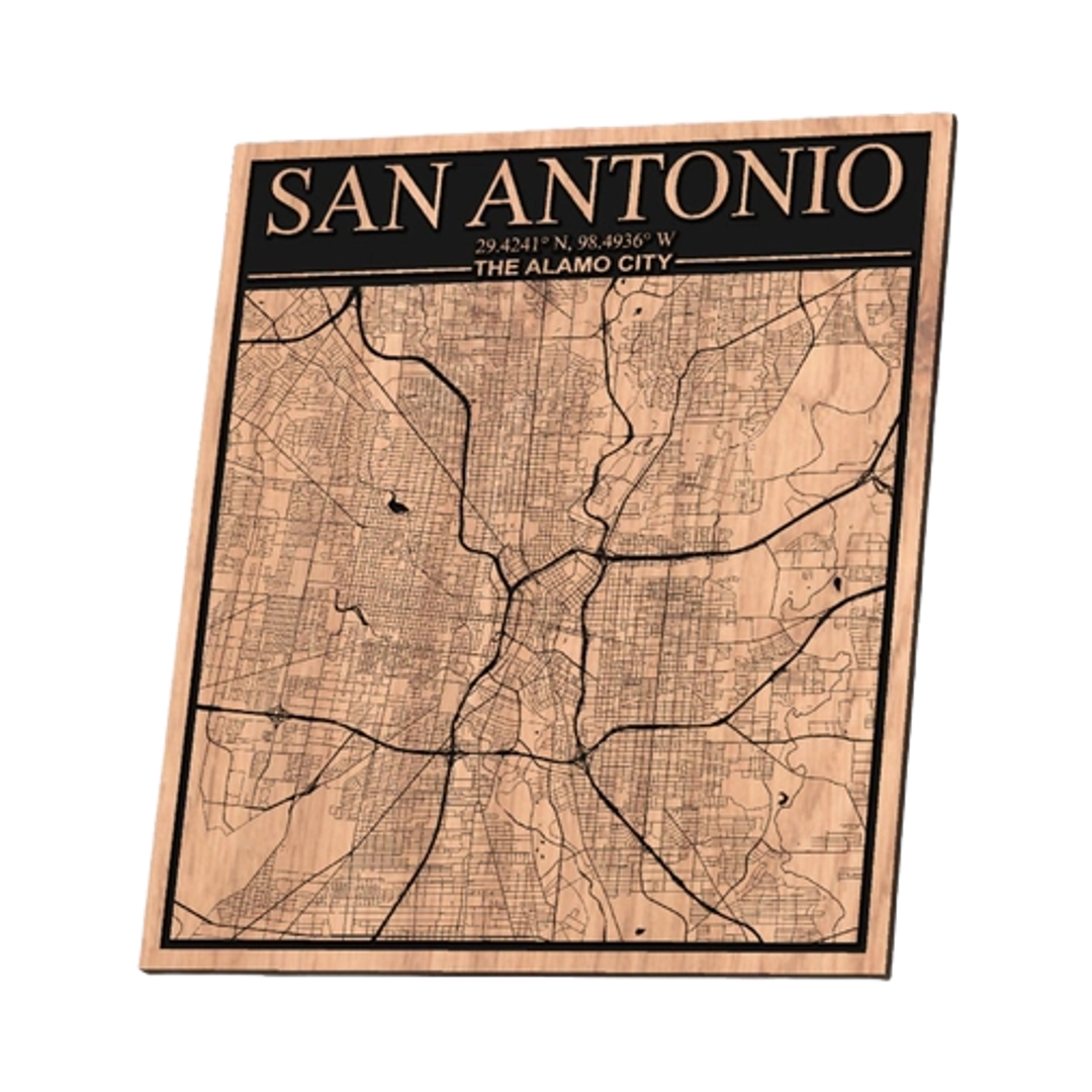 San Antonio, Texas City Map design preview, us states