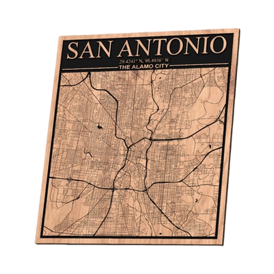 San Antonio, Texas City Map design preview, us states