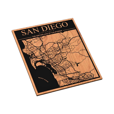 San Diego, California City Map SVG file for laser cutting and CNC routing, LightBurn and Vectric ready