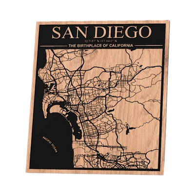 San Diego, California City Map design preview, us states