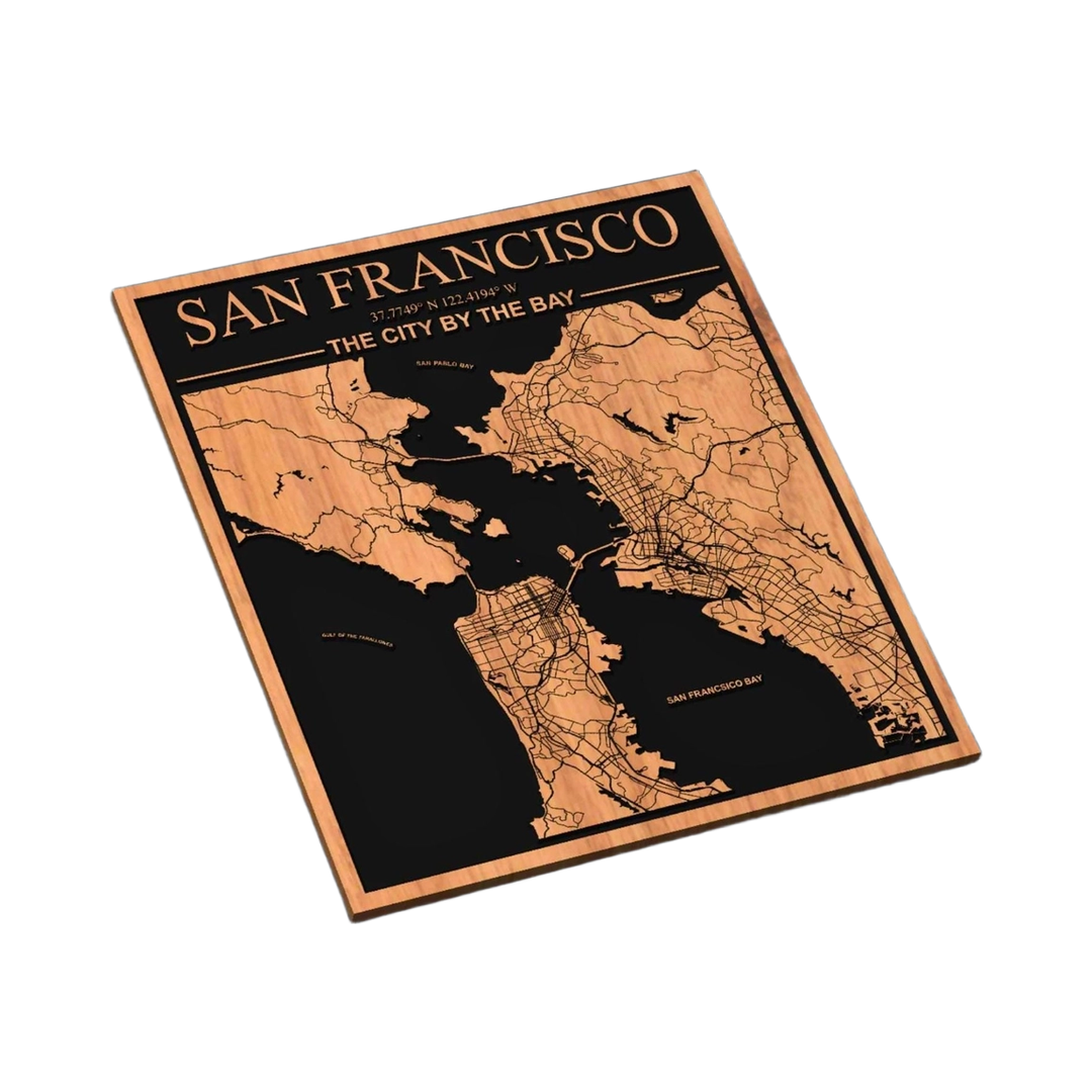 San Francisco California City Map SVG file for laser cutting and CNC routing, LightBurn and Vectric ready