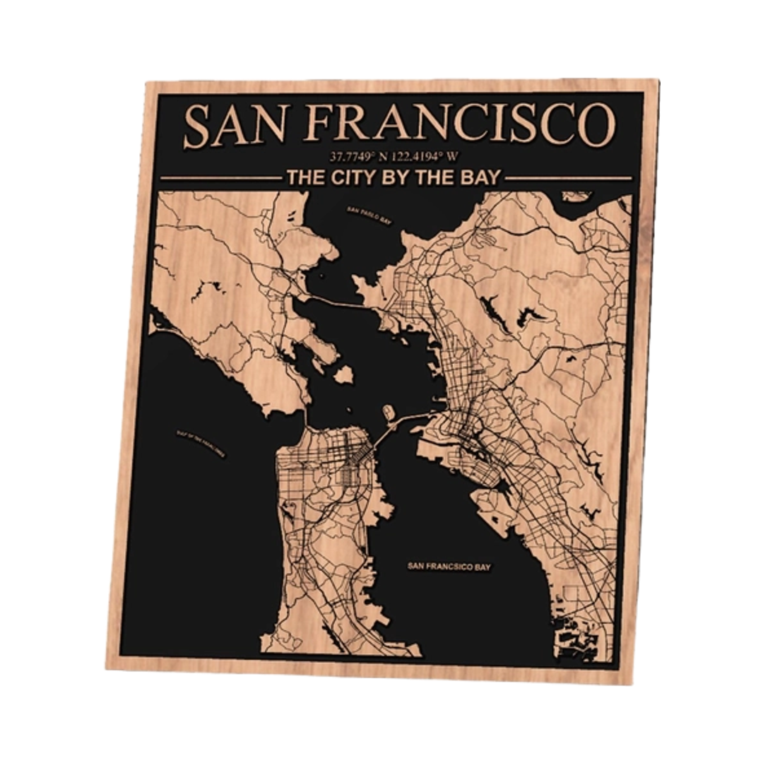 San Francisco California City Map design preview, us states